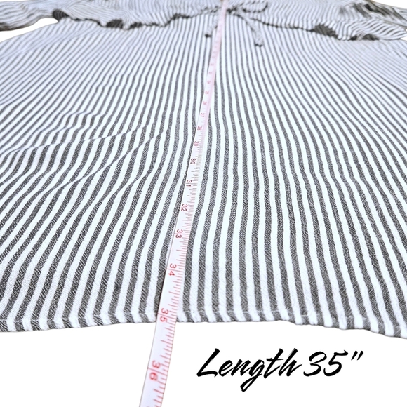 American Eagle Striped Ruffle Dress M Tie Front Cottagecore Milkmaid Coquette AE - Picture 16 of 16